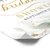 Greenery eucalyptus bridal shower welcome sign ポスター (角)