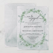 Greenery Eucalyptus Calligraphy Signature Engaged 招待状 (正面/裏面)