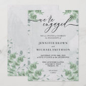 Greenery Eucalyptus Calligraphy We are engaged 招待状 (正面/裏面)