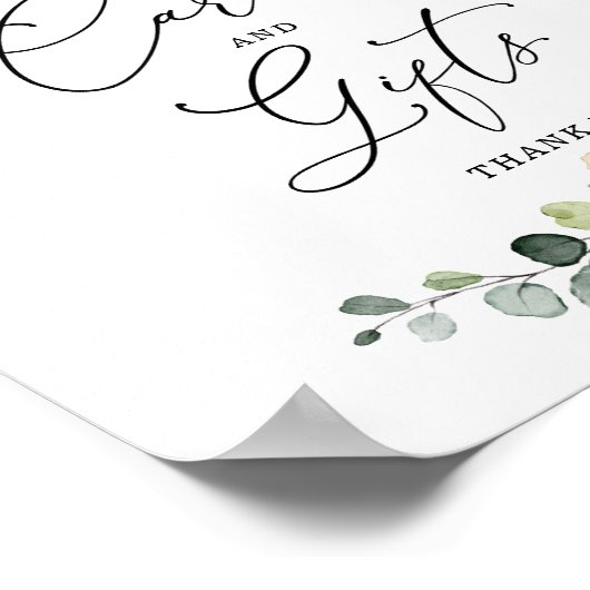 Greenery Eucalyptus Cards & Gifts Sign ポスター (角)