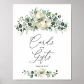 Greenery Eucalyptus Cards & Gifts Sign ポスター (正面)