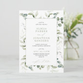 Greenery eucalyptus classy modern wedding  招待状 (スタンド正面)