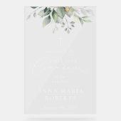 Greenery, Eucalyptus, First Holy Communion Welcome アクリルサイン (正面)