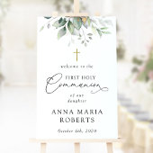 Greenery, Eucalyptus, First Holy Communion Welcome ポスター