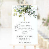 Greenery, Eucalyptus, First Holy Communion Welcome ポスター