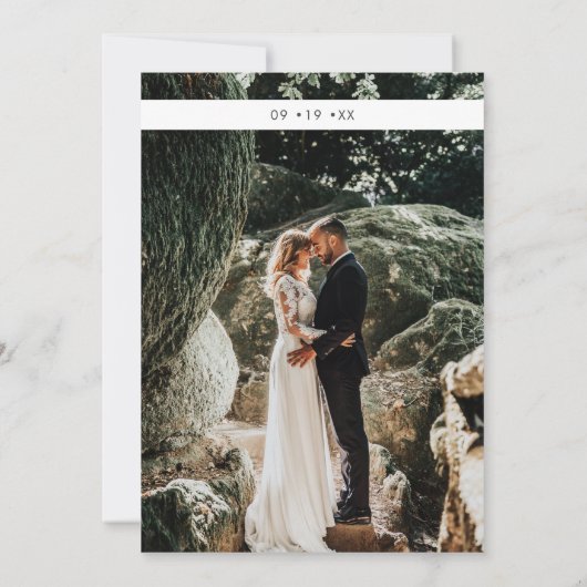 Greenery Eucalyptus Geometric Frame日付の保存 招待状 (裏面)