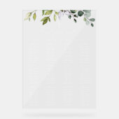 Greenery, Eucalyptus Leaves, Baptism Seating Chart アクリルサイン (正面)