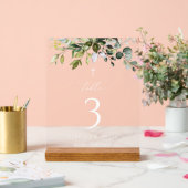 Greenery, Eucalyptus Leaves, Baptism Table Numbers アクリルサイン (ウェディング)