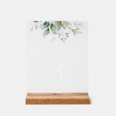 Greenery, Eucalyptus Leaves, Baptism Table Numbers アクリルサイン (正面)
