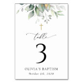 Greenery, Eucalyptus Leaves, Baptism Table Numbers テーブルナンバー (正面)