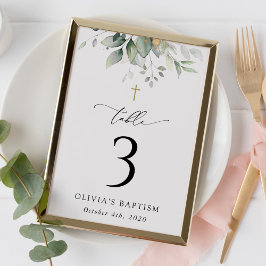 Greenery, Eucalyptus Leaves, Baptism Table Numbers テーブルナンバー