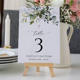 Greenery, Eucalyptus Leaves, Baptism Table Numbers テーブルナンバー