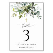 Greenery, Eucalyptus Leaves, Baptism Table Numbers テーブルナンバー (裏面)