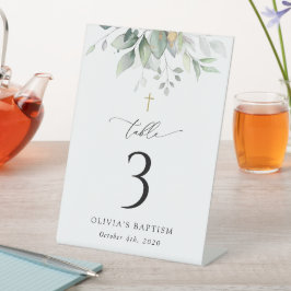 Greenery, Eucalyptus Leaves, Baptism Table Numbers 台座サイン