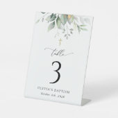 Greenery, Eucalyptus Leaves, Baptism Table Numbers 台座サイン (正面)