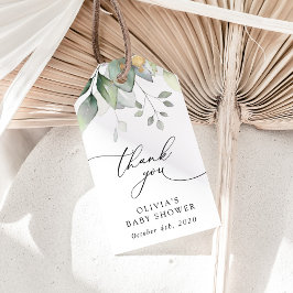 Greenery, Eucalyptus Leaves, Boho, Baby Shower ギフトタグ