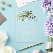 Greenery, Eucalyptus Leaves, Boho, Baptism アクリル招待状 (インサイチュ (ウェディング))