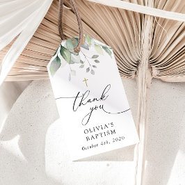 Greenery, Eucalyptus Leaves, Boho, Baptism ギフトタグ