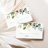 Greenery, Eucalyptus Leaves, Boho, Baptism プレイスカード