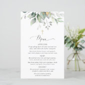 Greenery, Eucalyptus Leaves, Boho, Baptism Menu (スタンド正面)