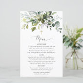 Greenery, Eucalyptus Leaves, Boho, Baptism Menu (スタンド正面)