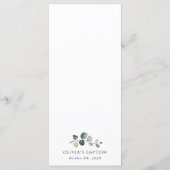 Greenery, Eucalyptus Leaves, Boho, Baptism Menu メニュー (裏面)