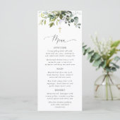 Greenery, Eucalyptus Leaves, Boho, Baptism Menu メニュー (スタンド正面)