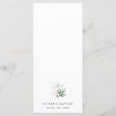 Greenery, Eucalyptus Leaves, Boho, Baptism Menu メニュー (裏面)