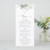 Greenery, Eucalyptus Leaves, Boho, Baptism Menu メニュー (スタンド正面)