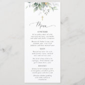 Greenery, Eucalyptus Leaves, Boho, Baptism Menu メニュー (正面)