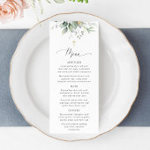Greenery, Eucalyptus Leaves, Boho, Baptism Menu メニュー