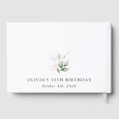 Greenery, Eucalyptus Leaves, Boho, Birthday ゲストブック (裏面)