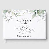 Greenery, Eucalyptus Leaves, Boho, Birthday ゲストブック (正面)