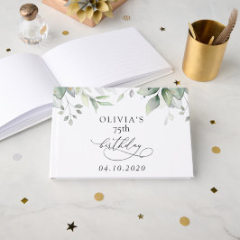 Greenery, Eucalyptus Leaves, Boho, Birthday ゲストブック