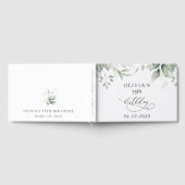 Greenery, Eucalyptus Leaves, Boho, Birthday ゲストブック (全面)