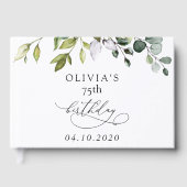 Greenery, Eucalyptus Leaves, Boho, Birthday ゲストブック (正面)