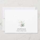 Greenery, Eucalyptus Leaves, Boho, Confirmation 招待状 (裏面)