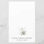 Greenery, Eucalyptus Leaves, Bridal Shower Menu (裏面)