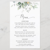 Greenery, Eucalyptus Leaves, Bridal Shower Menu (正面)