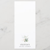 Greenery, Eucalyptus Leaves, Bridal Shower Menu メニュー (裏面)