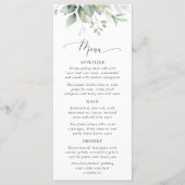 Greenery, Eucalyptus Leaves, Bridal Shower Menu メニュー (正面)
