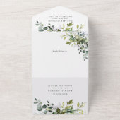 Greenery, Eucalyptus Leaves, First Holy Communion オールインワン招待状 (外側)