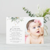 Greenery, Eucalyptus Leaves, First Holy Communion 招待状 (スタンド正面)