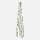 Greenery Eucalyptus Natural Ecru White Wedding ネクタイ (裏面)