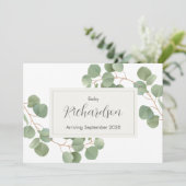 Greenery Eucalyptus Pregnancy Announcement Card 案内状 (スタンド正面)
