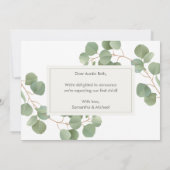 Greenery Eucalyptus Pregnancy Announcement Card 案内状 (裏面)