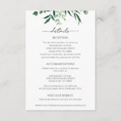 Greenery Eucalyptus Reception Details Card エンクロージャーカード (正面)