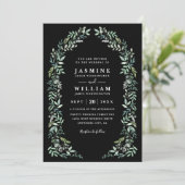 Greenery Eucalyptus Rustic Elegant QR Code Wedding 招待状 (スタンド正面)