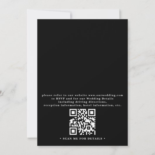 Greenery Eucalyptus Rustic Elegant QR Code Wedding 招待状 (裏面)