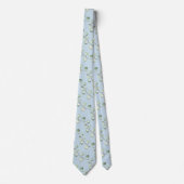 Greenery Eucalyptus Sky Blue Wedding Neck Tie ネクタイ (正面)